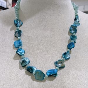 Elegant Blue Beaded Necklace